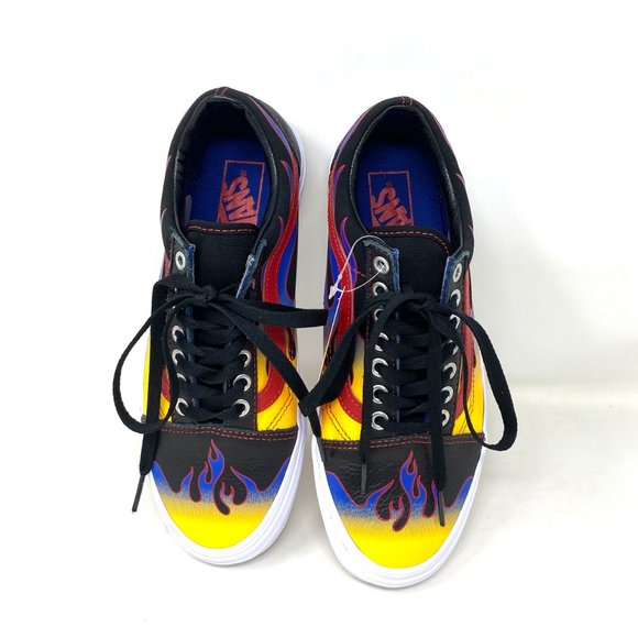 VANS Old Skool Racer Black Red Women Low Top Leather Canvas Sneakers VN0A3WKT57Z - Picture 3 of 10